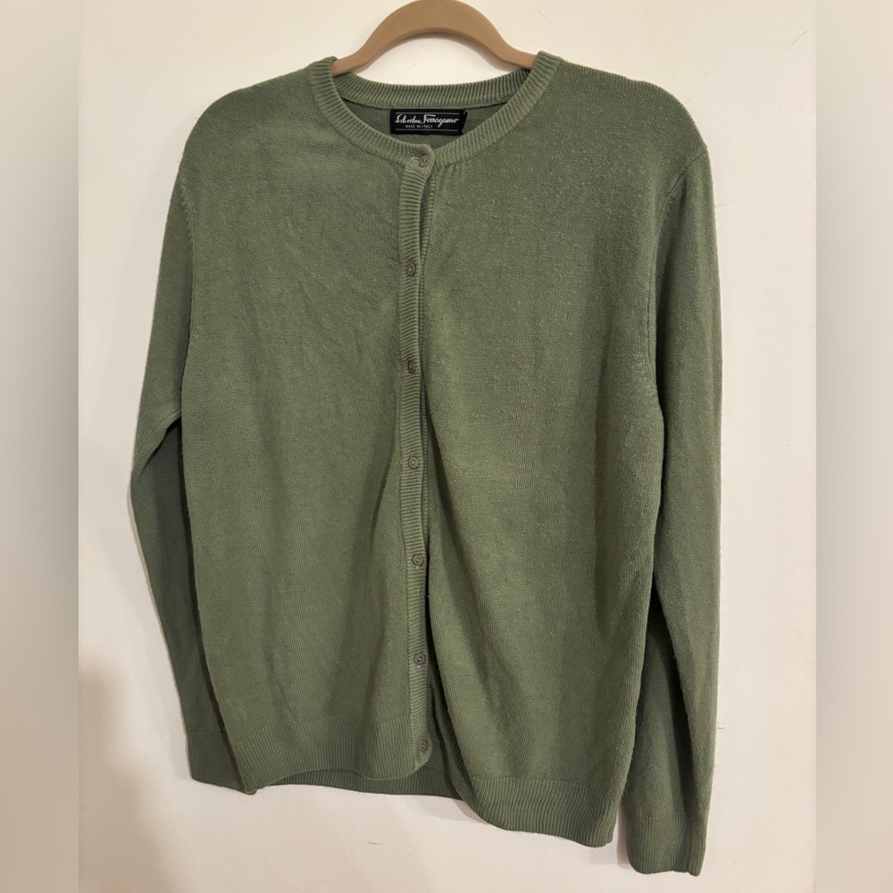 Salvatore Ferragamo Vintage Green Cardigan